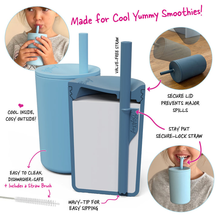 Kids Smoothie Cup with Straw & Secure Lid